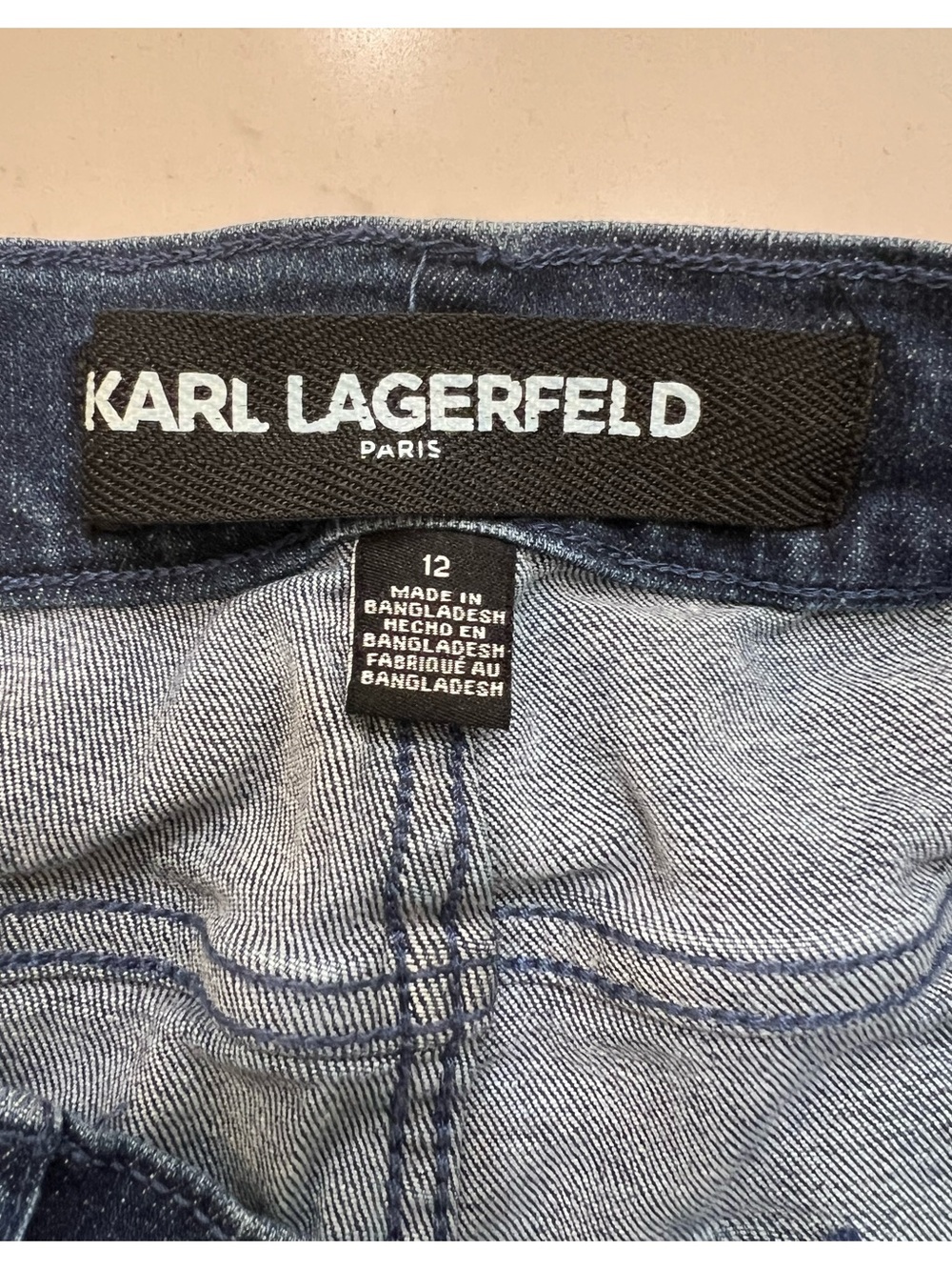 Karl Lagerfeld Raw Hem Fringe Crop Cuffed Jeans Size 12 - Picture 5 of 10